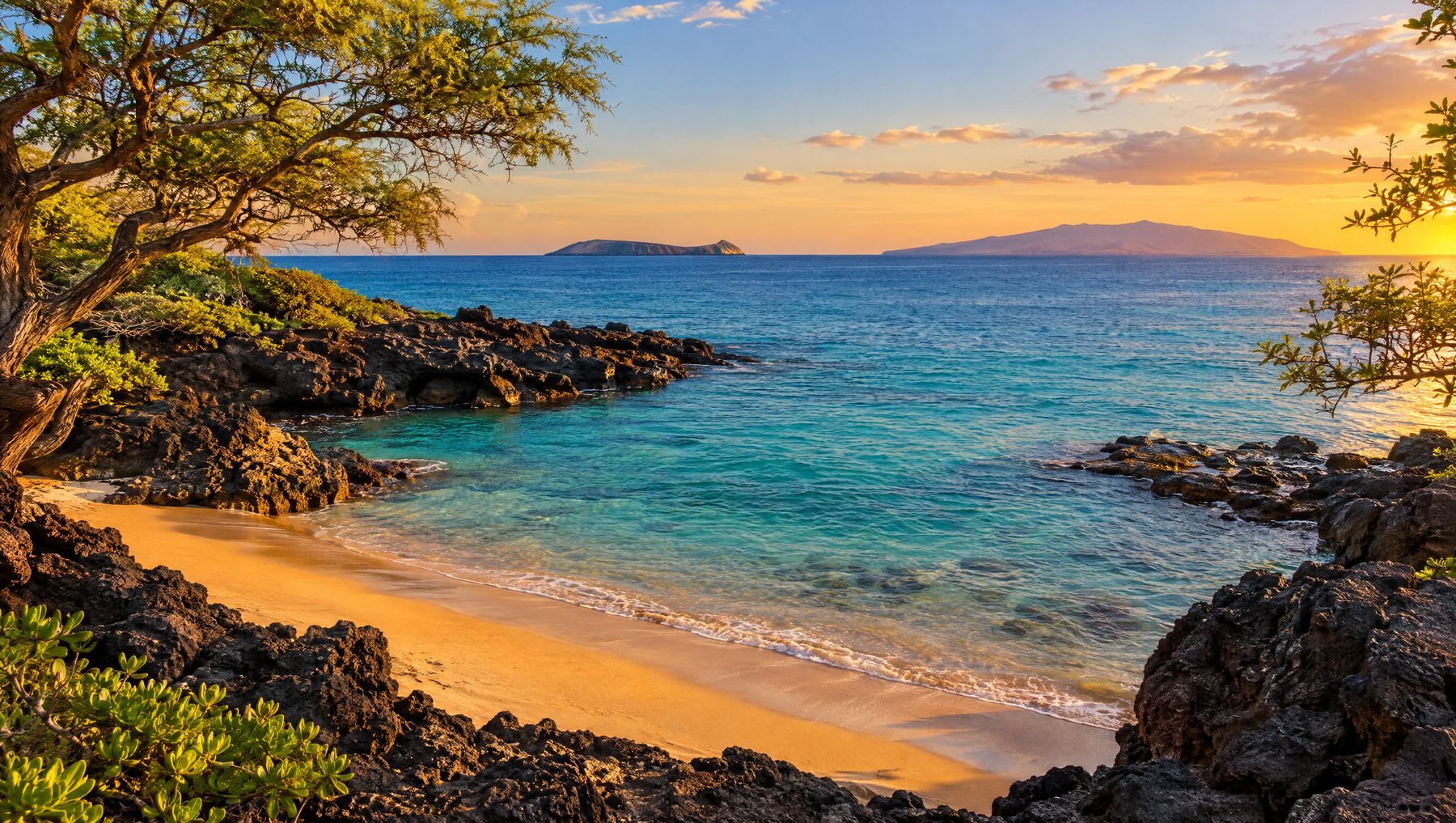 Makena Cove at golden hour